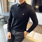 2023 Winter Fake 2 Piece Striped Shirt Collar Knitted Sweater Men's High Quality Business Splice Long Sleeved Slim Fit Pullovers - AliExpress 200000343
