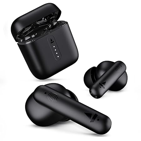 boAt Airdopes 141 Bluetooth TWS Earbuds with 42H Playtime,Low Latency Mode for Gaming, ENx Tech, IWP, IPX4 Water Resistance, Smooth Touch Controls(Bold Black), in Ear