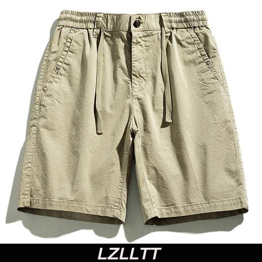 Summer Men Cargo Cotton Shorts Mens Casual Solid Spring Elastic Waist Multi Pocket Beach Jogger Shorts Pants Male Dropshipping - AliExpress 200000343