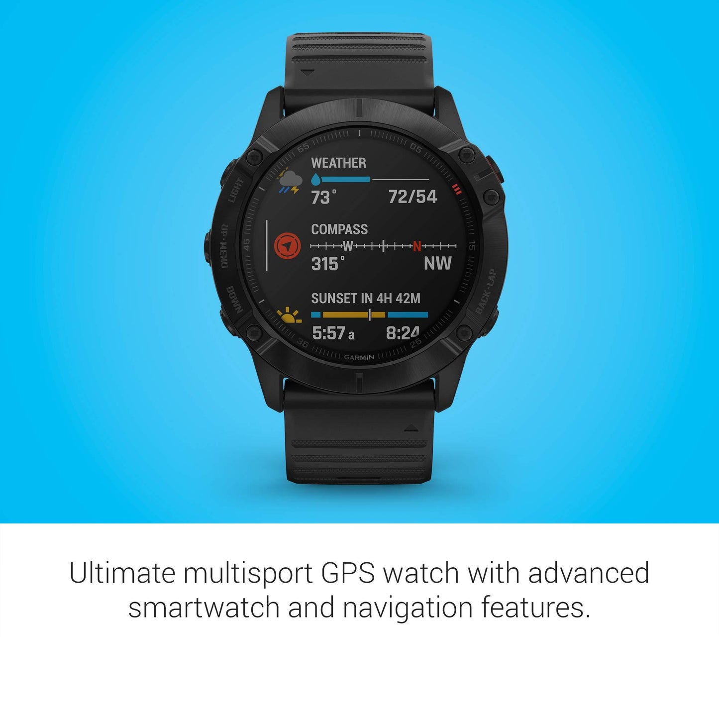 Garmin fenix 6 GPS-multisport-smartklocka med pulsmätning på handleden