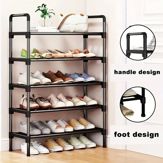 1set 3-8 Layers Shoes Storage Rack, Assembled Floor Standing Shoes Storage Shelf, Removable Multi-layer Shoes Shelf, Suitable For Doorway Corridor Bathroom Living Room School Dorm